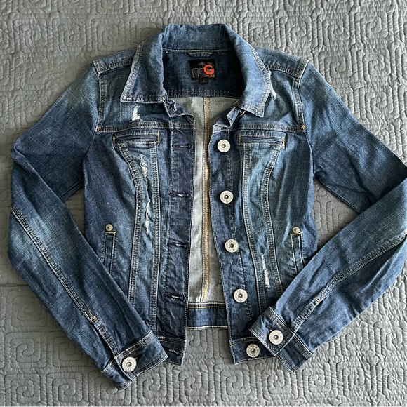 GUESS Dark Blue Denim Jacket - Picture 1 of 4